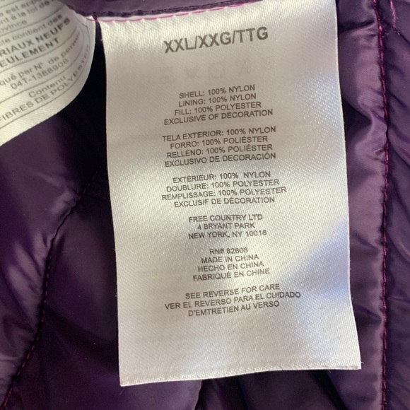 Free Country Womens Fuchsia Puffer Jacket - Picture 5 of 16